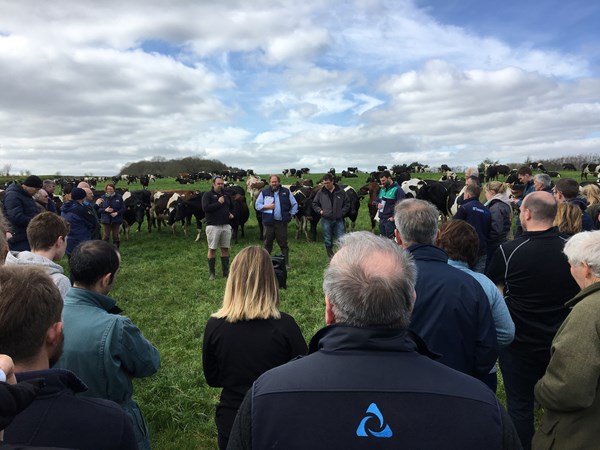 Tom Rawson Evolution Farming explaining about approach to buying cows at launch of Strategic Dairy Farm